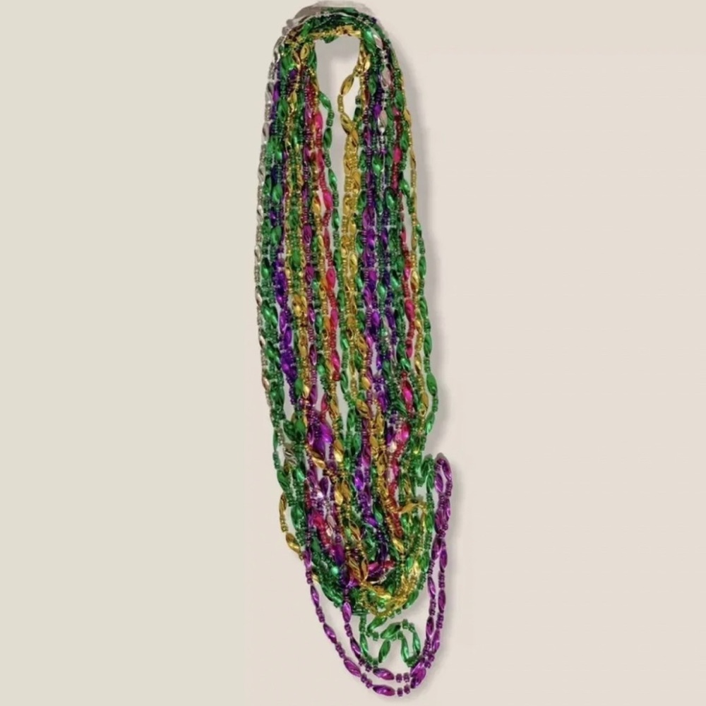Lot of 12- New Orleans Mardi Gras 2020 Beaded Multi-Color Necklaces Throws